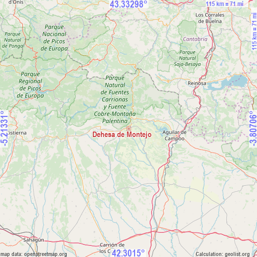 Dehesa de Montejo on map