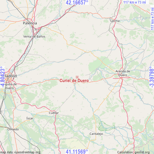 Curiel de Duero on map