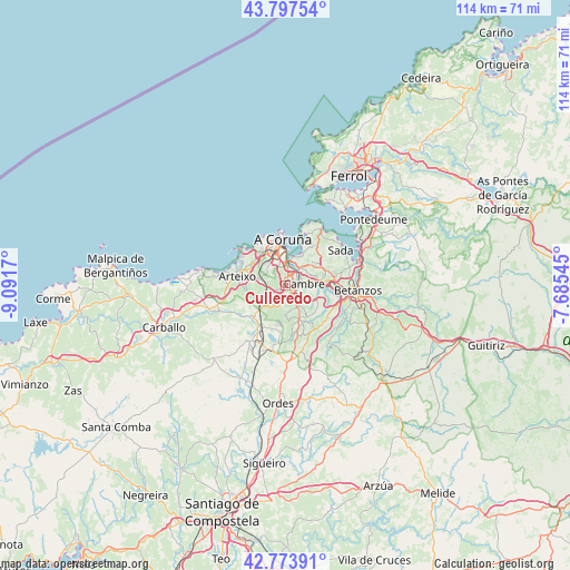 Culleredo on map