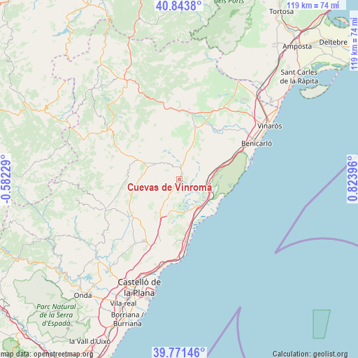 Cuevas de Vinromá on map