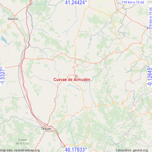 Cuevas de Almudén on map