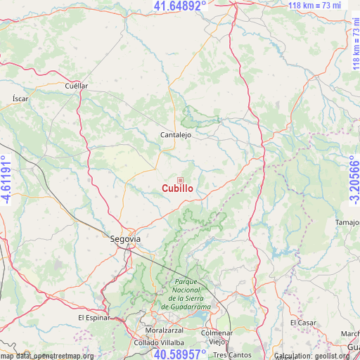 Cubillo on map