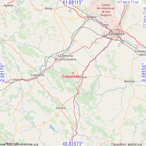 Cosuenda on map
