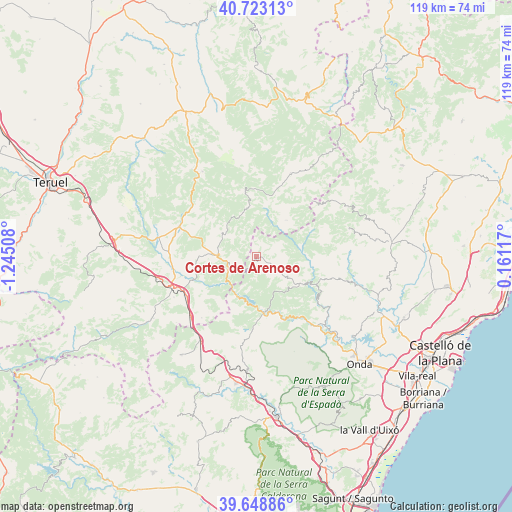 Cortes de Arenoso on map