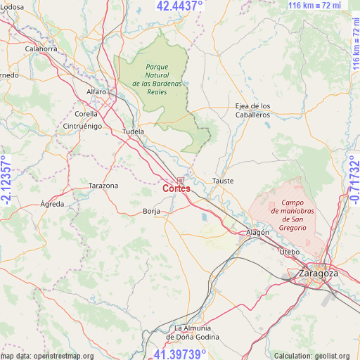 Cortes on map
