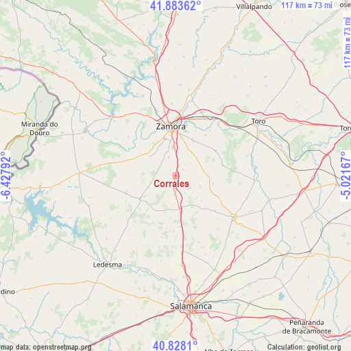 Corrales on map