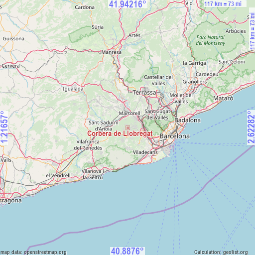 Corbera de Llobregat on map