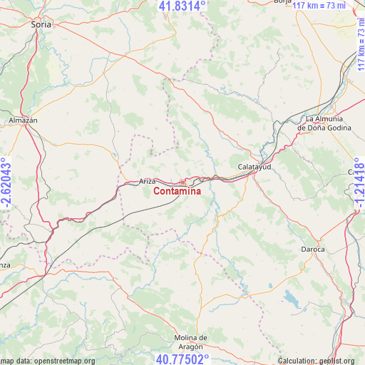 Contamina on map