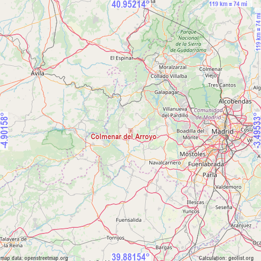 Colmenar del Arroyo on map