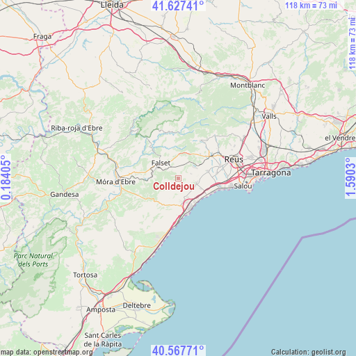 Colldejou on map