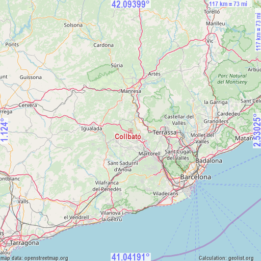 Collbató on map
