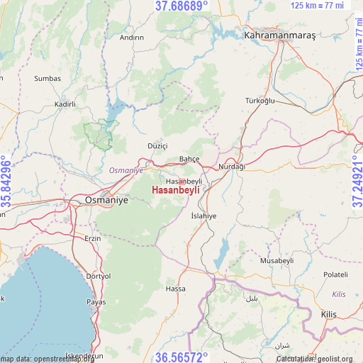 Hasanbeyli on map