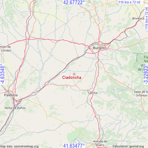 Ciadoncha on map