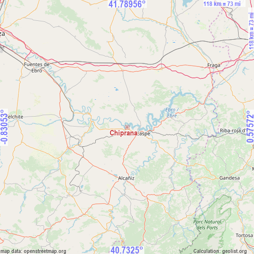 Chiprana on map