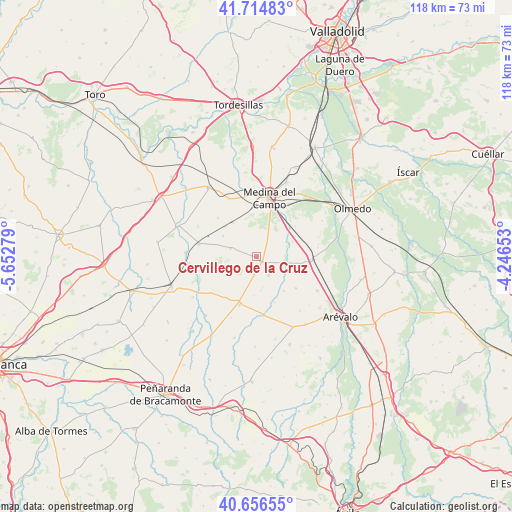 Cervillego de la Cruz on map