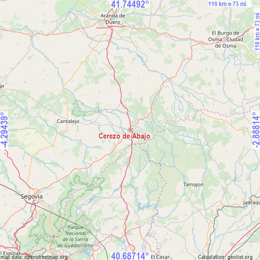Cerezo de Abajo on map