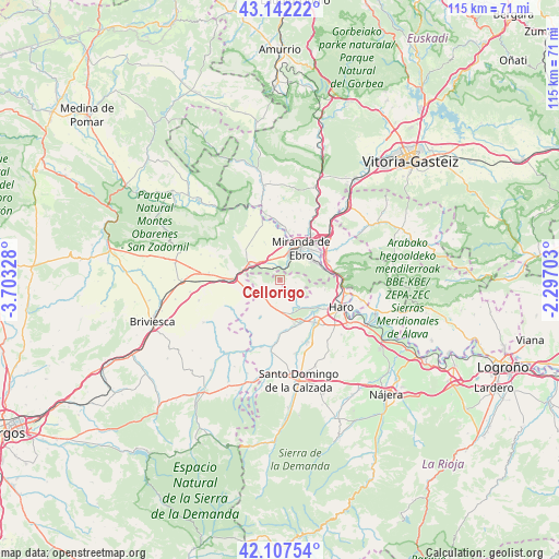 Cellorigo on map