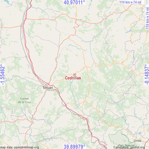 Cedrillas on map