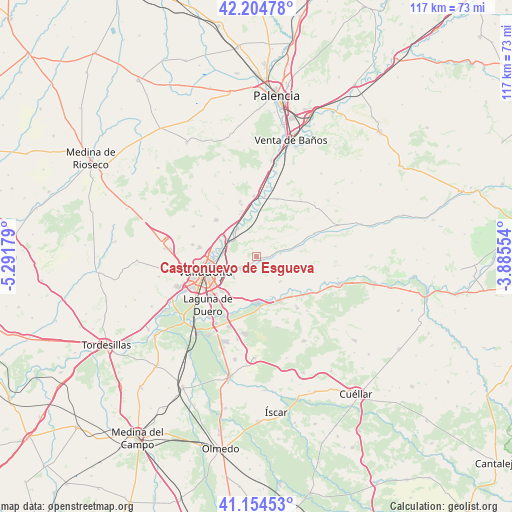 Castronuevo de Esgueva on map
