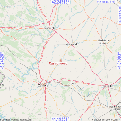 Castronuevo on map