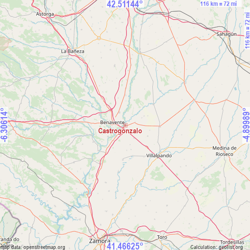 Castrogonzalo on map