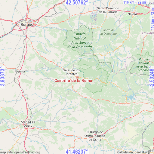 Castrillo de la Reina on map