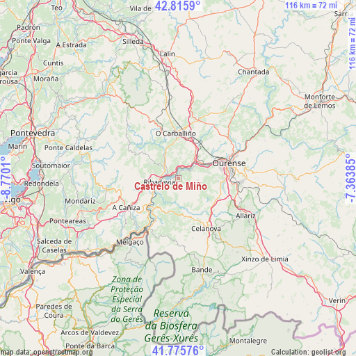 Castrelo de Miño on map