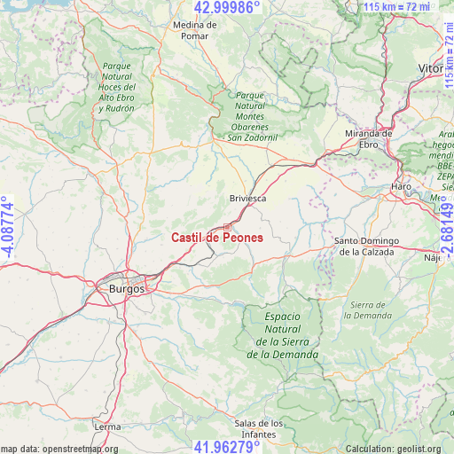 Castil de Peones on map