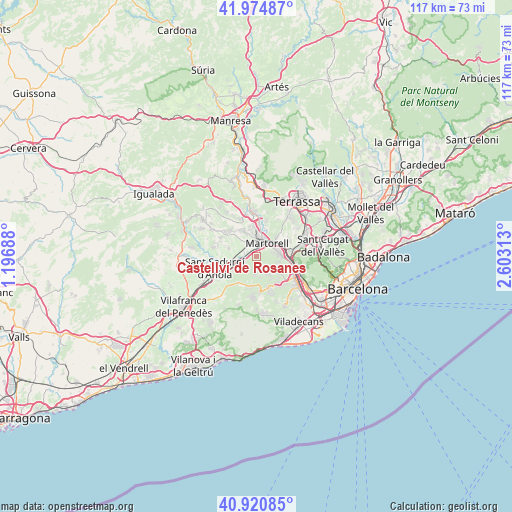 Castellví de Rosanes on map