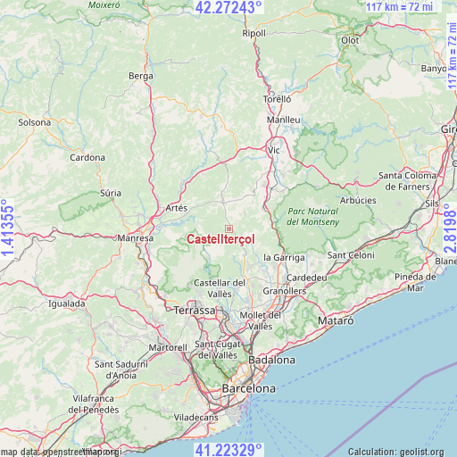 Castellterçol on map