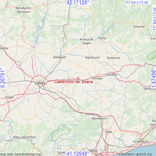 Castellnou de Seana on map