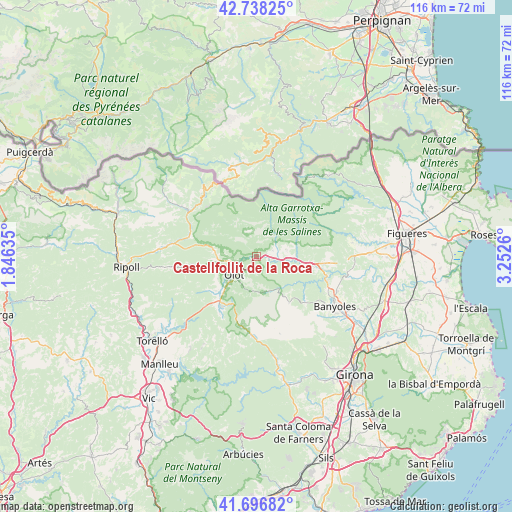Castellfollit de la Roca on map