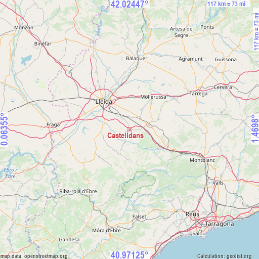 Castelldans on map