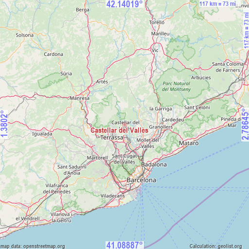 Castellar del Vallès on map