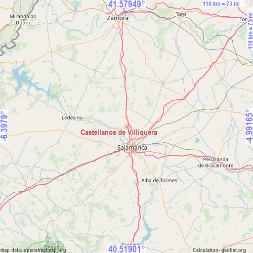 Castellanos de Villiquera on map