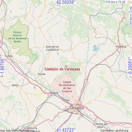 Castejón de Valdejasa on map