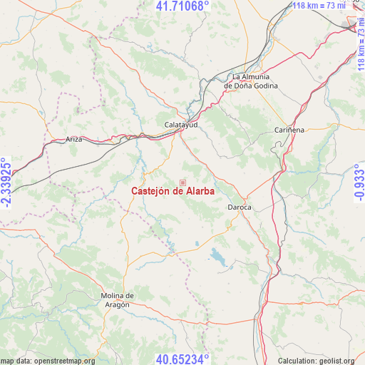 Castejón de Alarba on map