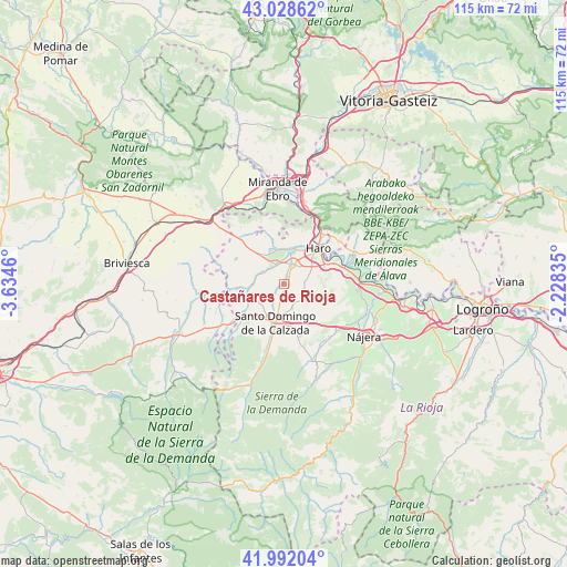Castañares de Rioja on map