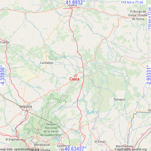 Casla on map