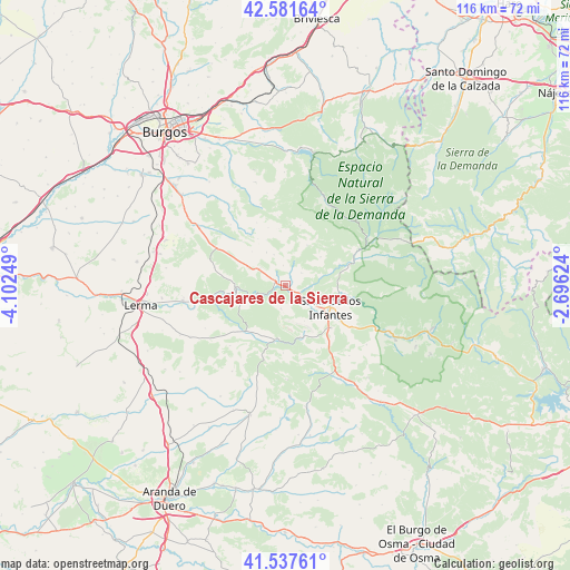 Cascajares de la Sierra on map