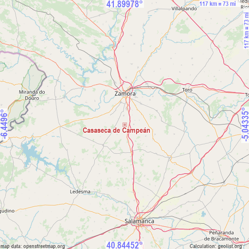 Casaseca de Campeán on map