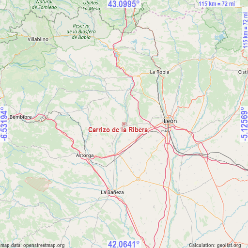 Carrizo de la Ribera on map