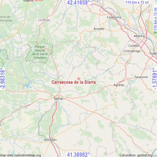 Carrascosa de la Sierra on map