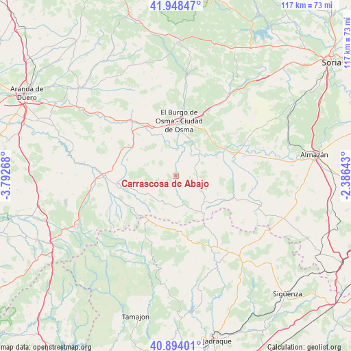 Carrascosa de Abajo on map