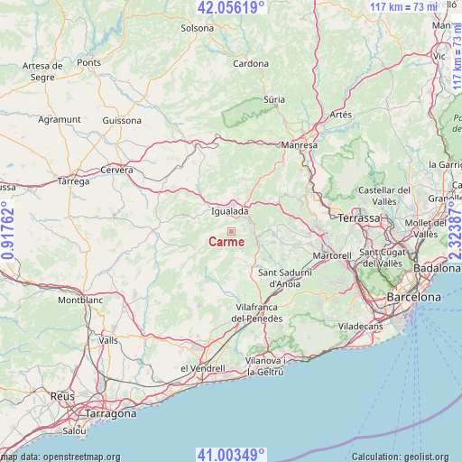 Carme on map