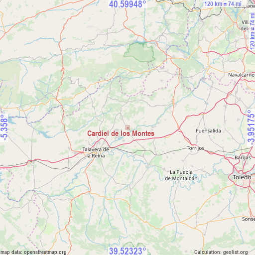 Cardiel de los Montes on map