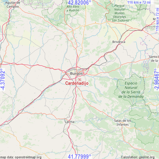 Cardeñadijo on map