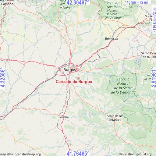 Carcedo de Burgos on map