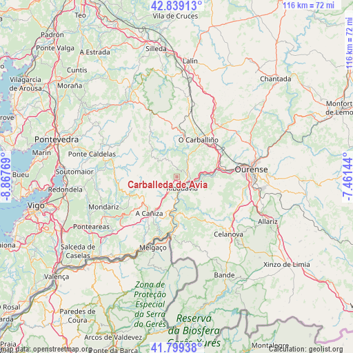 Carballeda de Avia on map