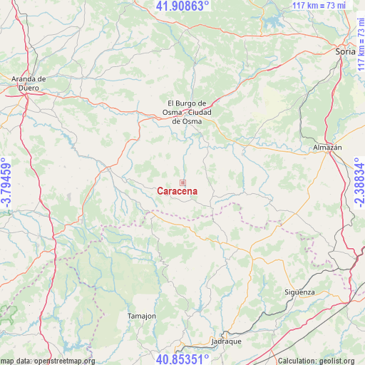 Caracena on map